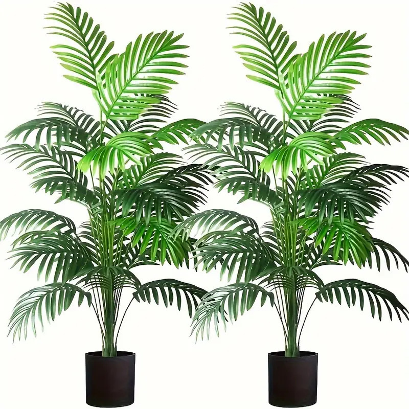 Fiddle Leaf Fig - 24-листья пальмы Areca, искусственные растения, деревья
