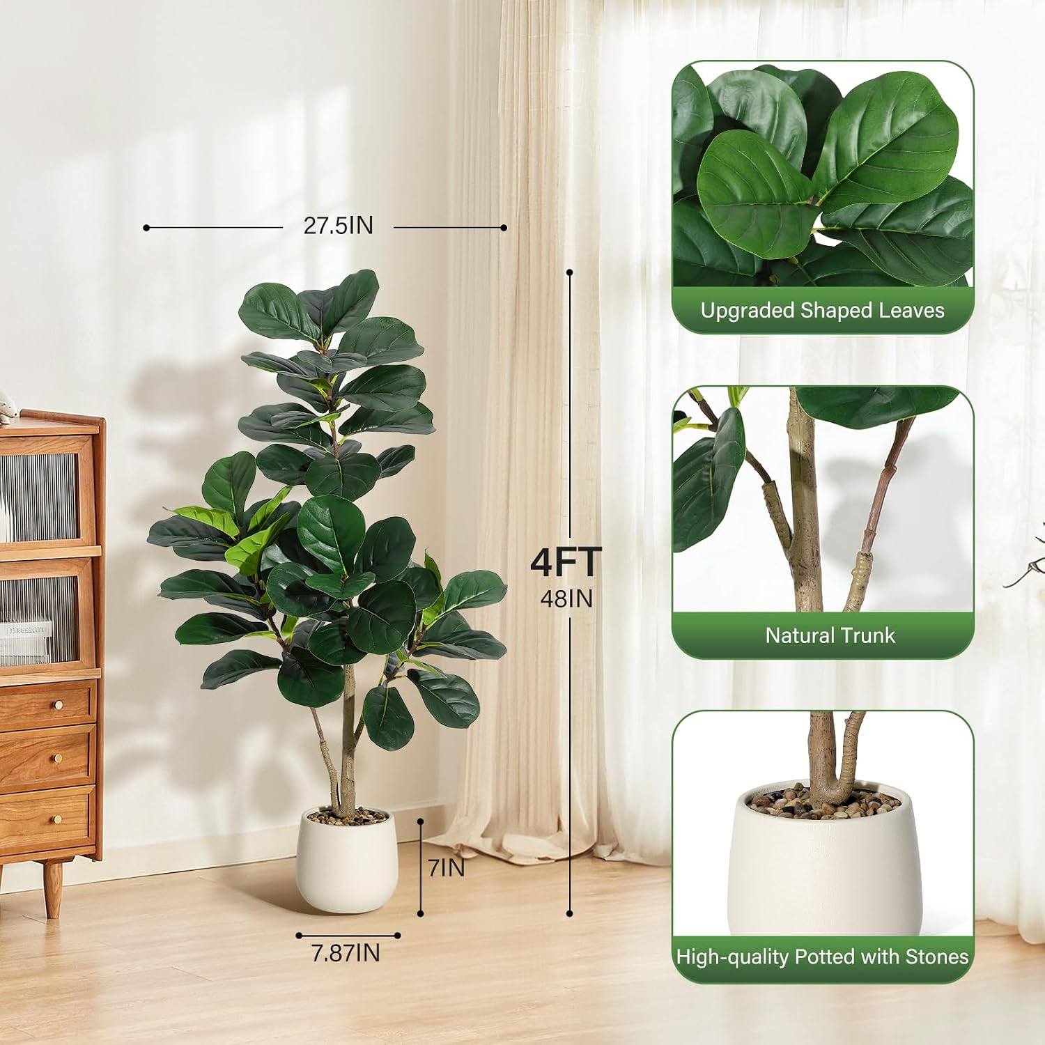 Искусственное дерево фикус лир – обзор и цена Fiddle Leaf Fig